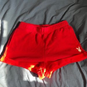 Playboy fleece shorts